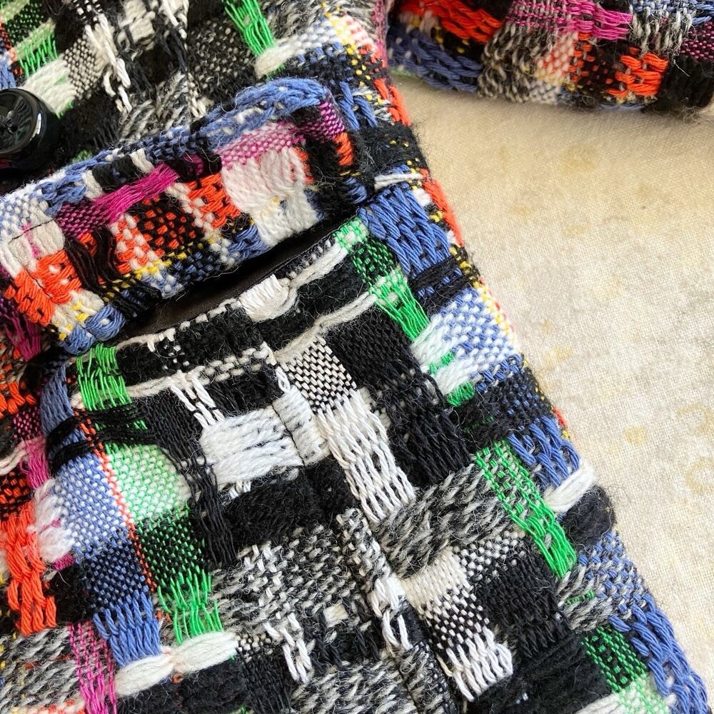 PLS READ Milly Minis Baby Girl Tweed Coat 18-24M Double Breasted Colorful Plaid - Picture 6 of 7